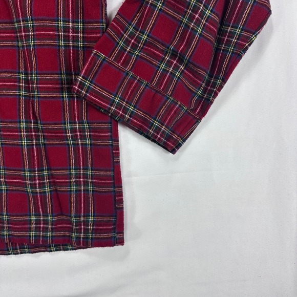 L.L. Bean Men's XL Red Plaid‎ Flannel Pajama Shirt 100% Cotton Long Sleeve Sleep - Picture 5 of 7